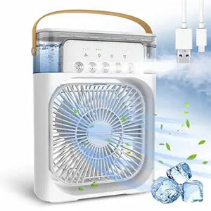Portable Mini Air Cooler with Water Tank & USB Charging | 3-in-1 Personal Air Conditioner, Humidifier & Fan | Ice Cooling Technology for Home, Office & Travel