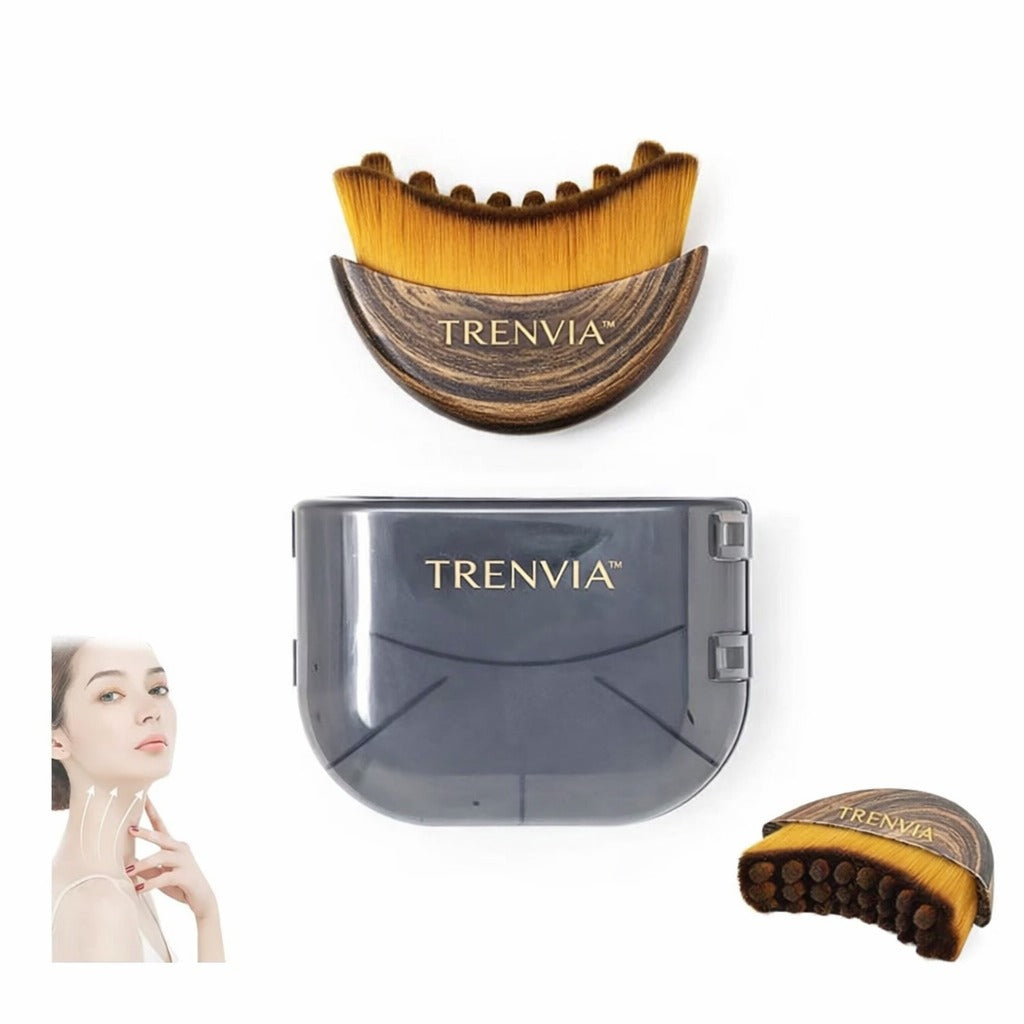 TRENVIA™ Face Sculpt Brush – Lymphatic Drainage & Jawline Contouring Tool