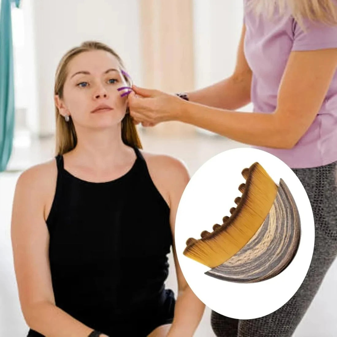 TRENVIA™ Face Sculpt Brush – Lymphatic Drainage & Jawline Contouring Tool